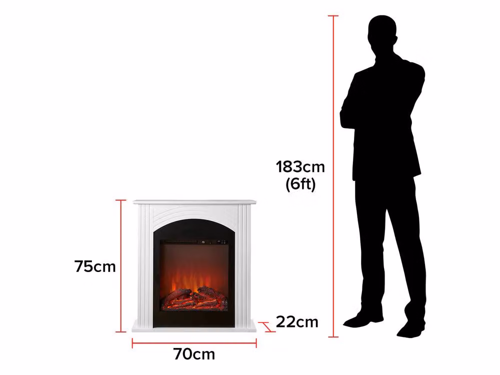 Sureflame Henlow 27 Inch Electric Fireplace Suite in White – 4