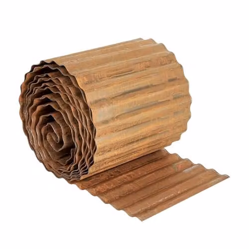 Nicoman Heavy Duty Corrugated Metal Garden Border Edging Roll in Bronze