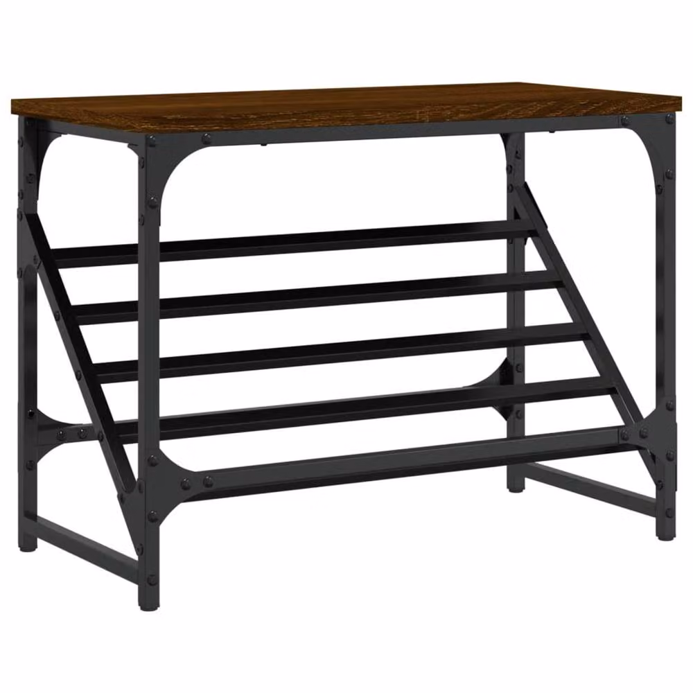 Berkfield Home Shoe Rack in Brown Oak, W/D/H: 60 x 30 x 45 cm – 3