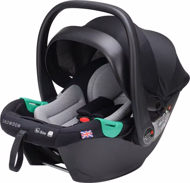 Cozy N Safe Snowdon i-Size Car Seat Baby Carrier with Isofix Base and Adjustable Handle, Black/Grey