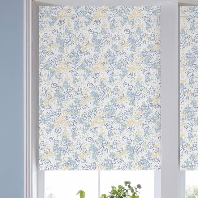 Laura Ashley Conwy Made to Measure Blue Sky Floral Blackout Roller Blind