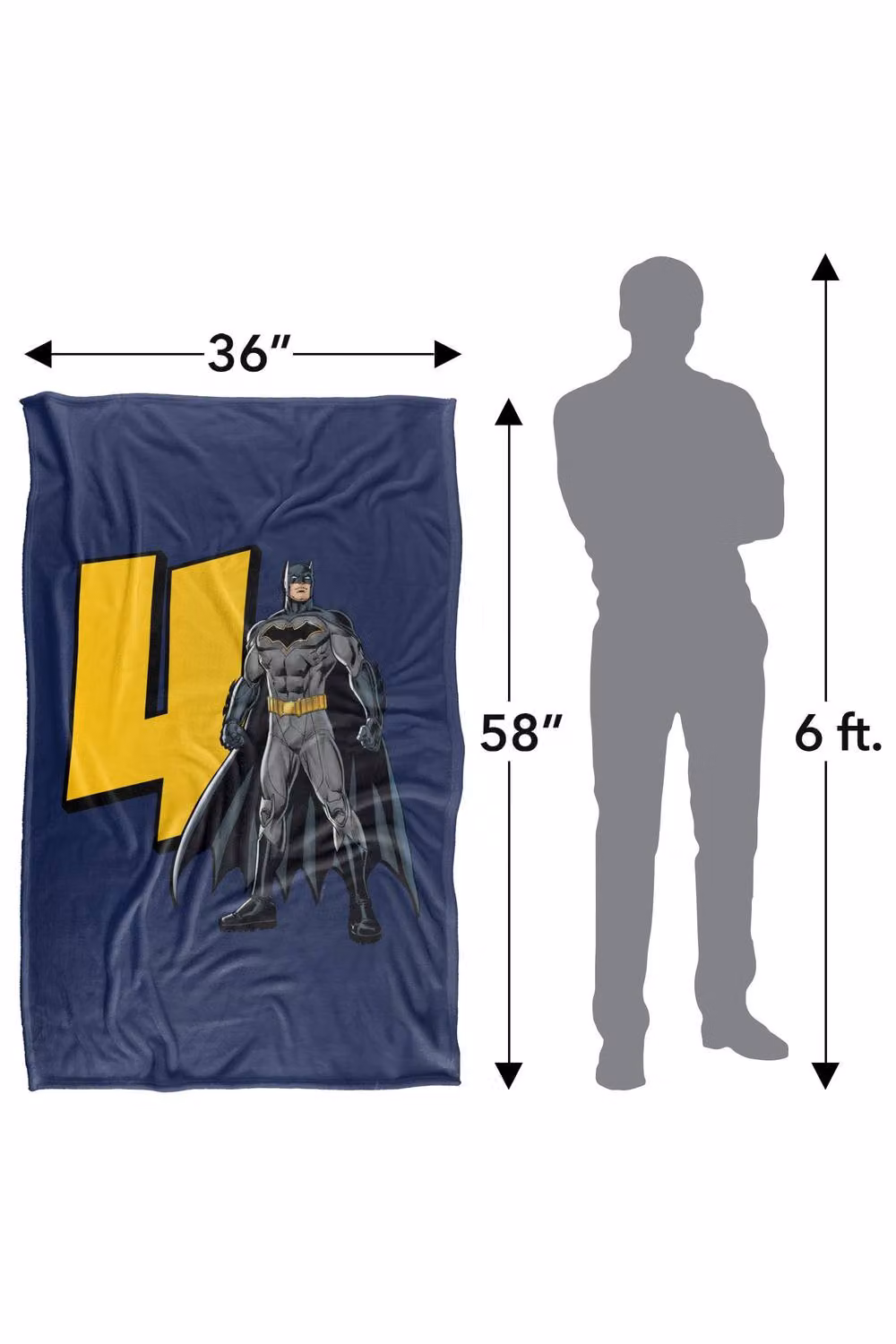 Warner Bros. Justice League Batman Birthday Large Silky Touch Super Soft Blue Multicolour Throw Blanket – 3
