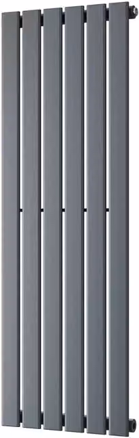 UK Radiators Typhoon Anthracite Vertical Designer Steel Radiator H: 120 cm, W: 40.8 cm – 1