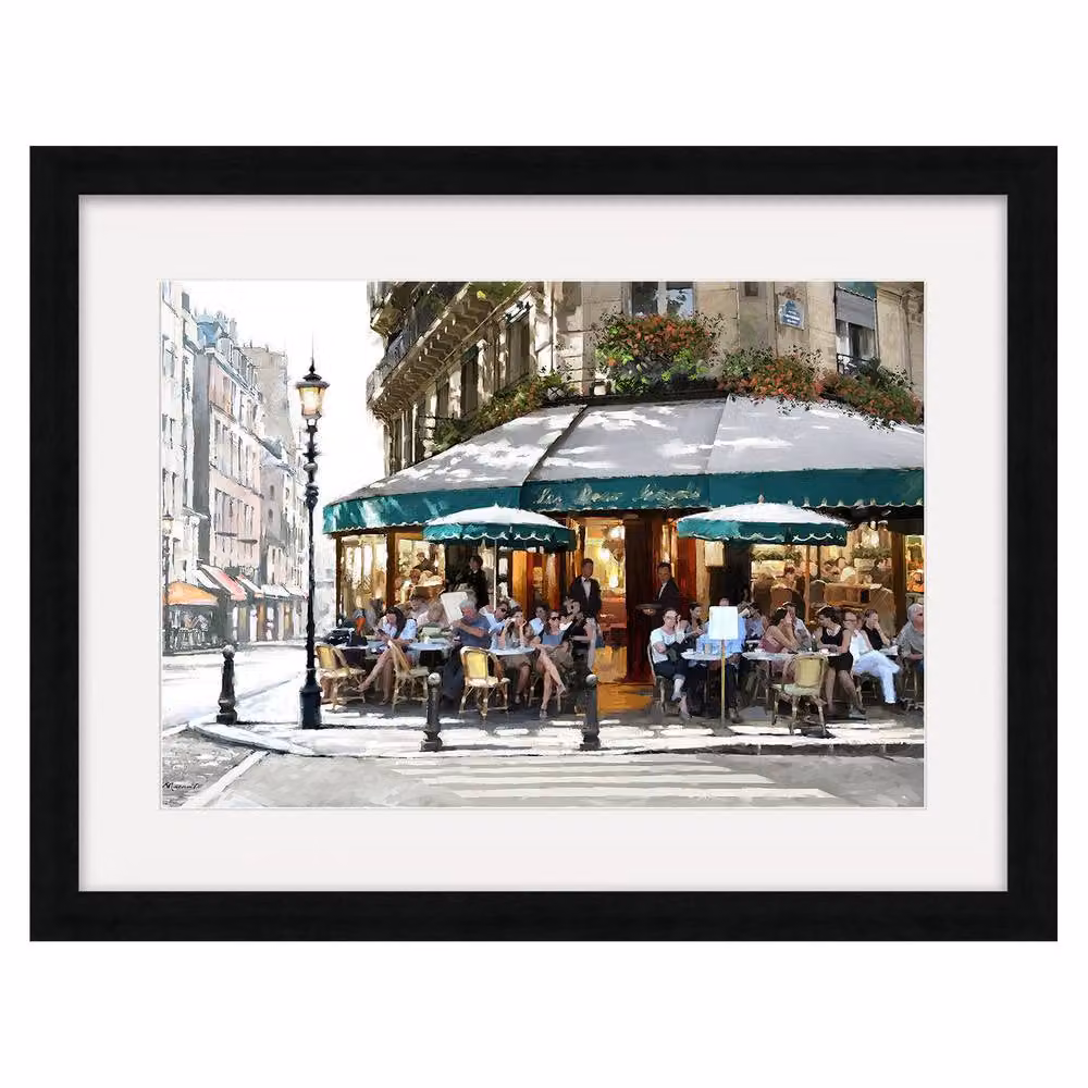 Richard Macneil Corner Cafe Multicolour Vintage City Canvas Print – 2