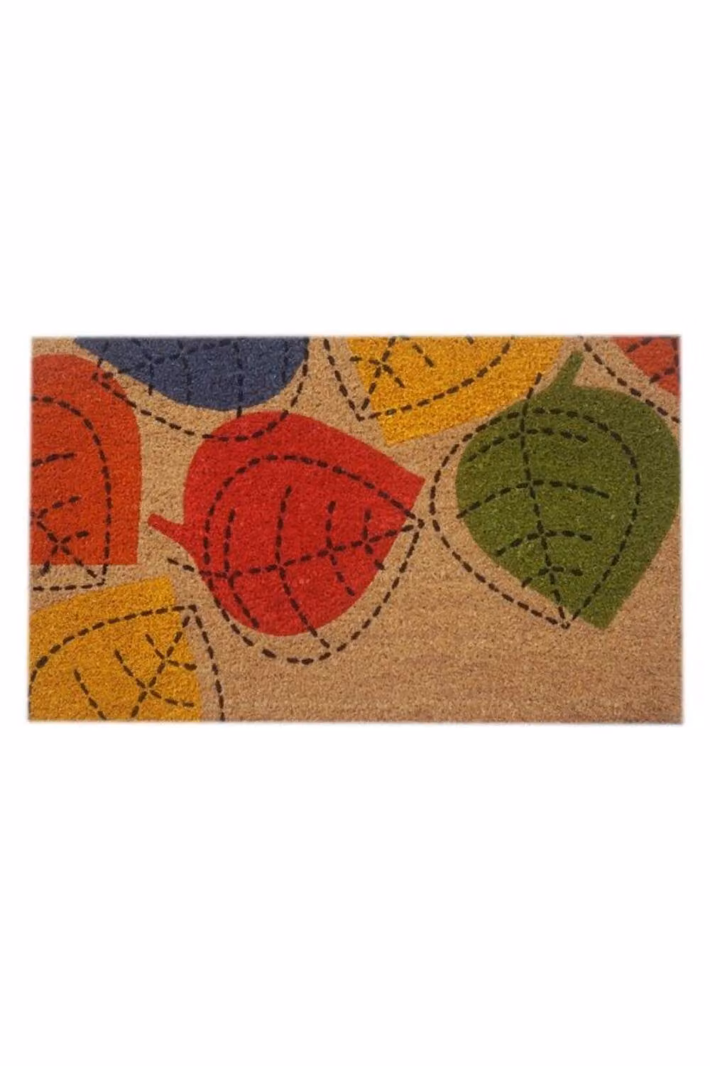 KDMD Multicolour Leaf Print Coir Doormat, Rectangular, W: 45 cm – 2