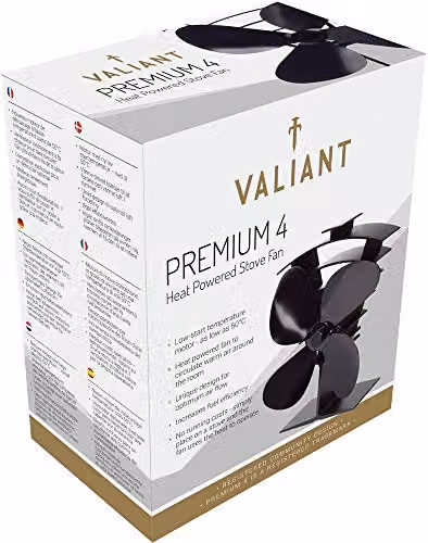 Vaillant Premium IV 4-Blade Heat Powered Stove Fan in Black – 7
