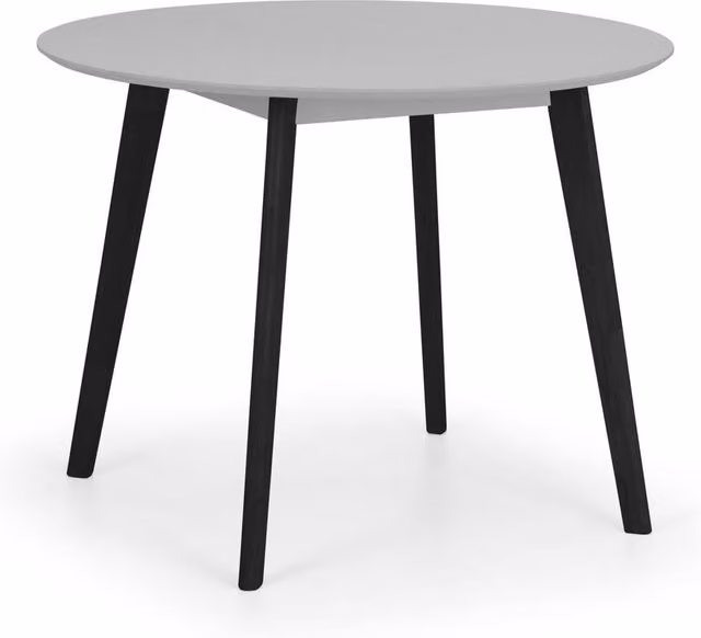 Cheshire Premium Casa Round Mid-Century Dining Table, Grey and Black, Diameter: 100 cm, Height: 75 cm