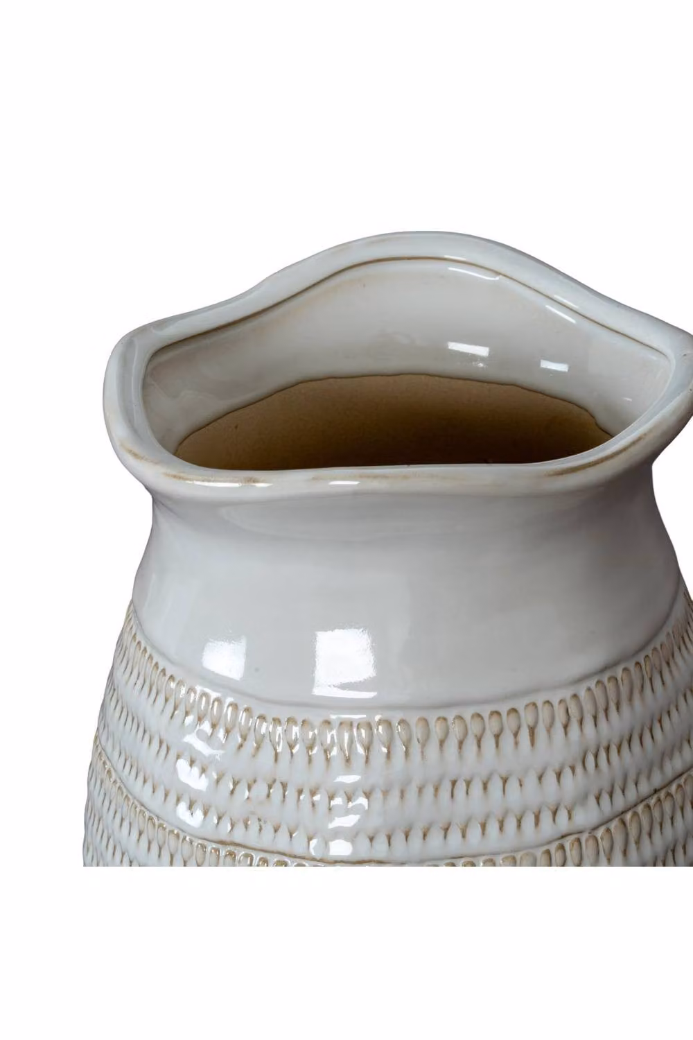 KDMD Tava Medium Hewn Ceramic Vase in White for Rustic Tabletop Decor – 2