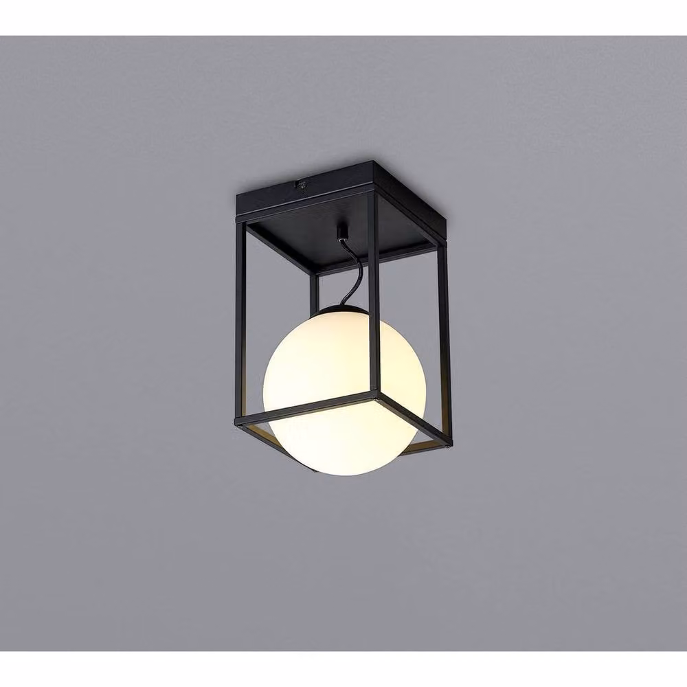 Netlighting Desigual Small Short Semi Flush Ceiling Light, Matt Black, E27, W/D/H: 30.5 x 19.0 x 19.0 cm – 2