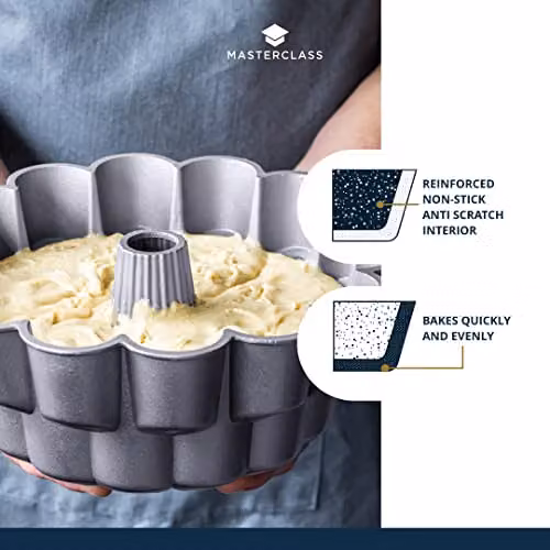 MasterClass Non-Stick Cast Aluminium Cake Tin, Grey, 24cm – 3