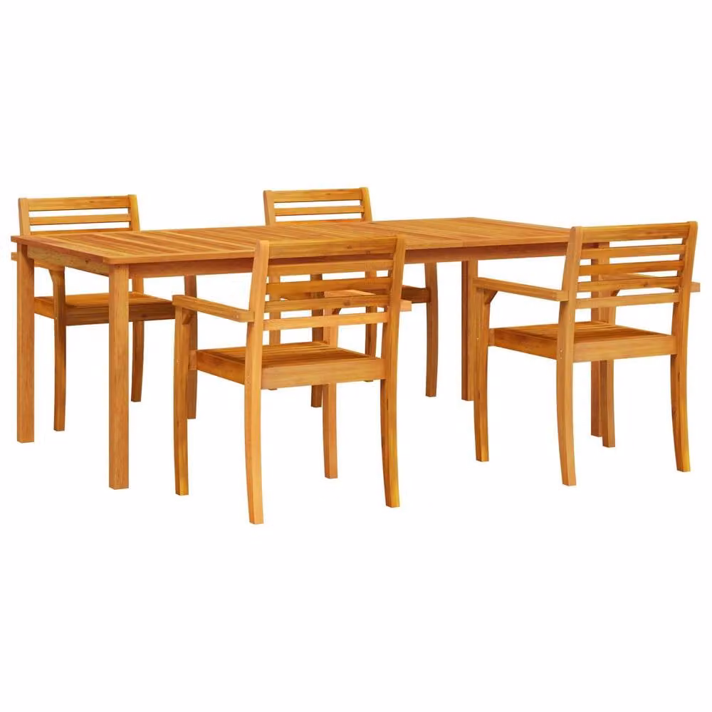 Berkfield Home 7 Piece Rustic Acacia Wood Garden Dining Set in Brown – 1