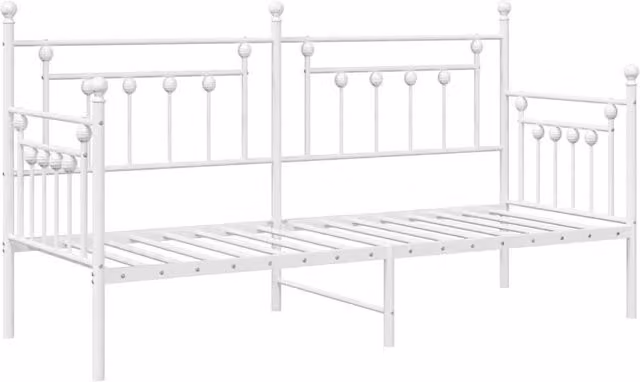 Berkfield Home Minimalist Metal Daybed Frame in White, W/D/H: 190 x 75 cm