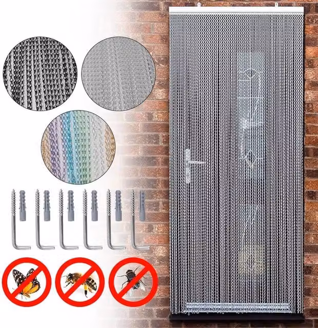 SPETLEK Aluminium Hinged Insect Door Net in Silver, W/H: 214 x 90 cm – 1