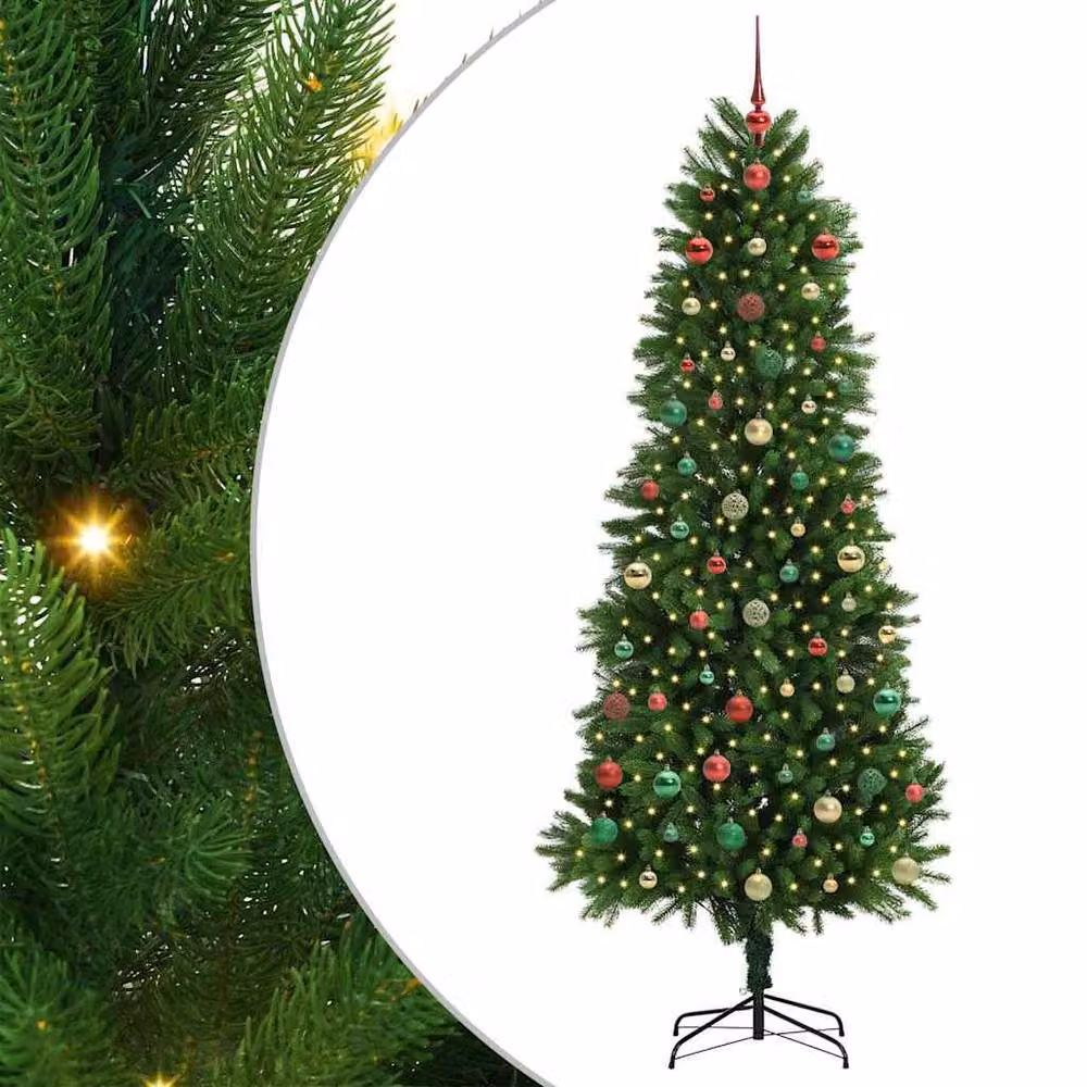 Berkfield Home Green PE Christmas Tree with 300 LEDs and Stand, Height: 240 cm – 2