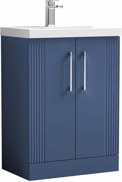 Balterley Floor Standing 2 Door Vanity Unit with Mid-Edge Basin in Satin Blue