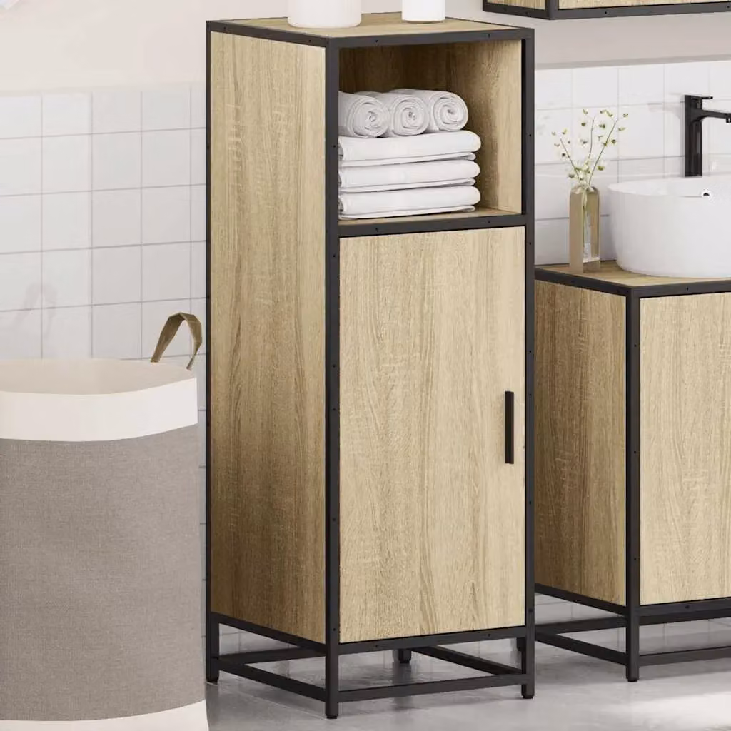 Berkfield Home Sonoma Oak Bathroom Cabinet, Brown, W/D/H: 35 x 37.5 x 100 cm – 3