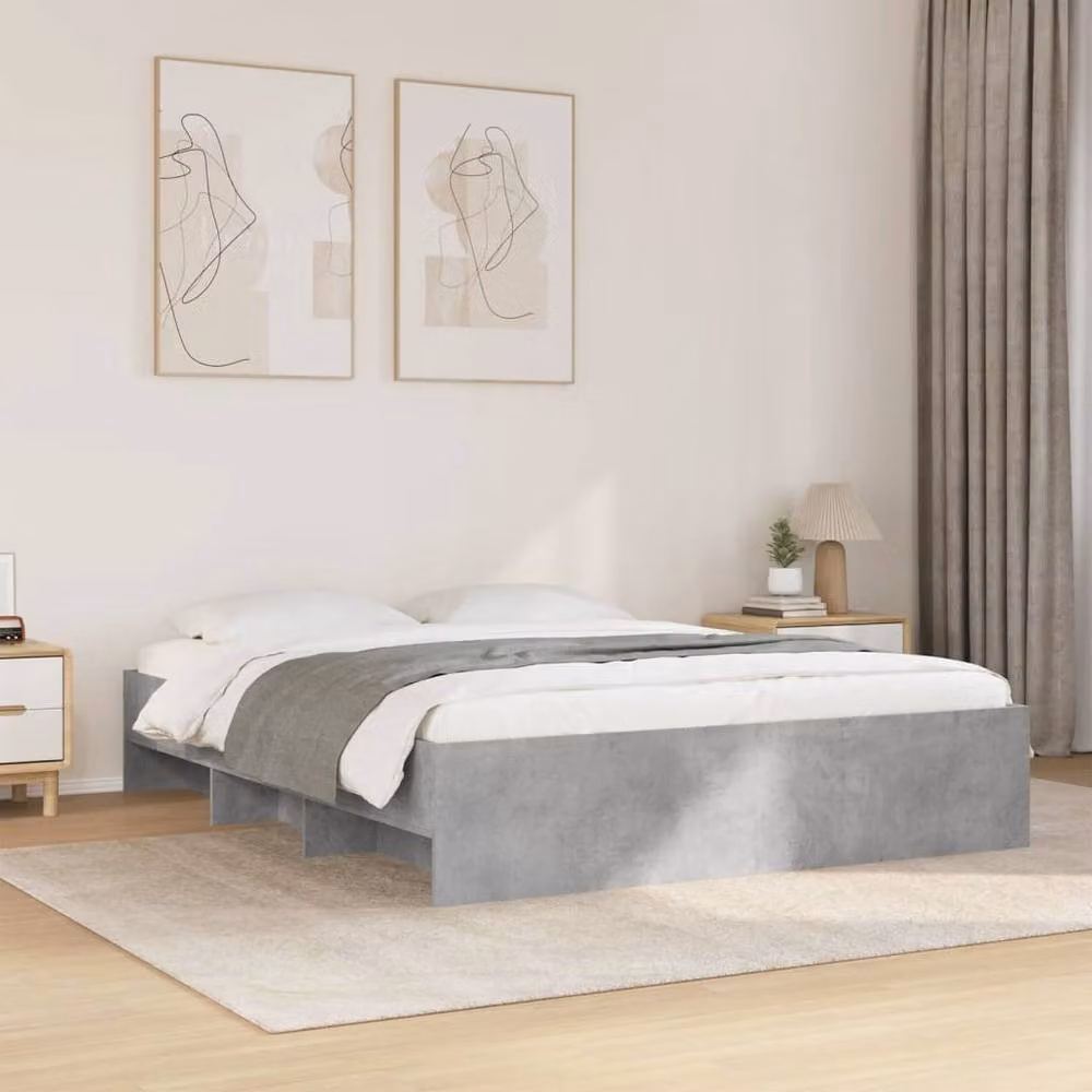 Berkfield Home Bed Frame in Concrete Grey, W/D/H: 160 x 200 cm – 2