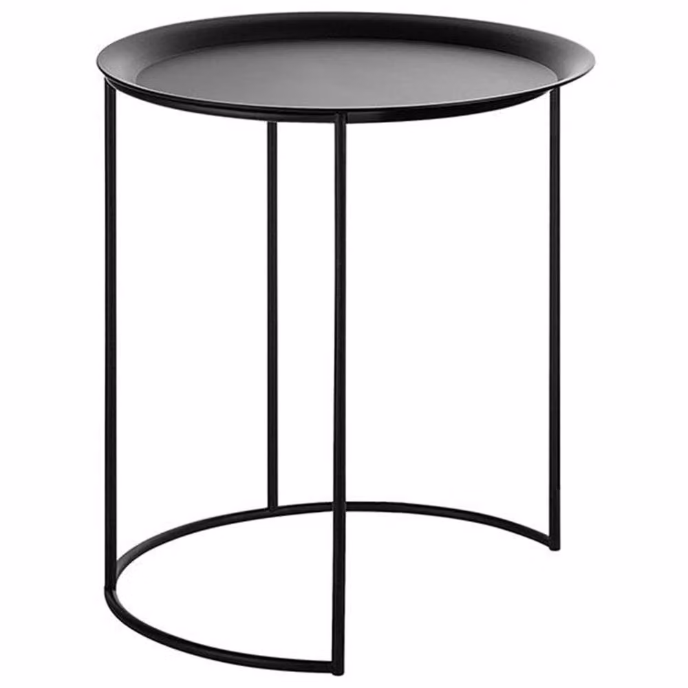 Wyld and Coco Black Metal Nesting Tables, Set of 2 Round Tray Tops – 3