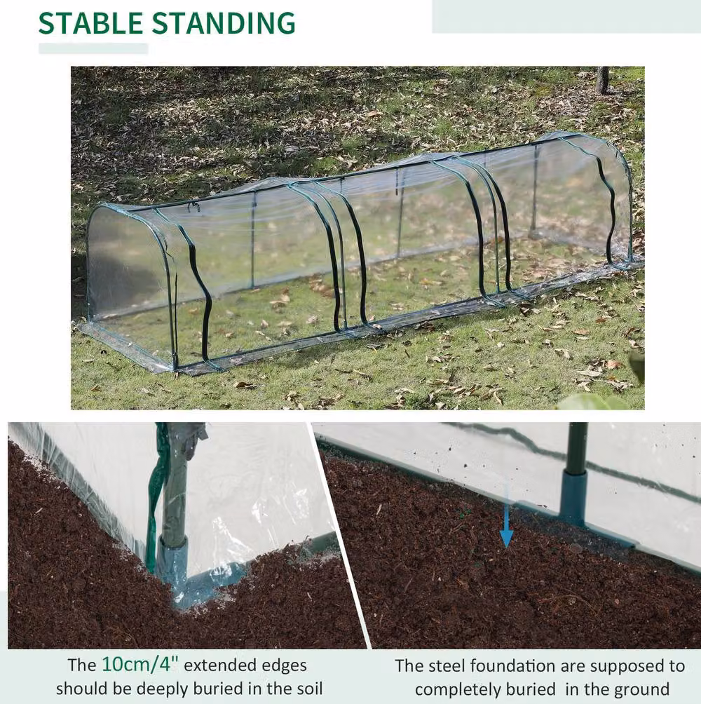STILVORA Mini Greenhouse with Transparent Roll-Up Doors – 4