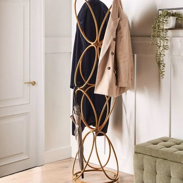 Wyld and Coco Gold Metal Industrial Coat Stand, Height: 160 cm – 1