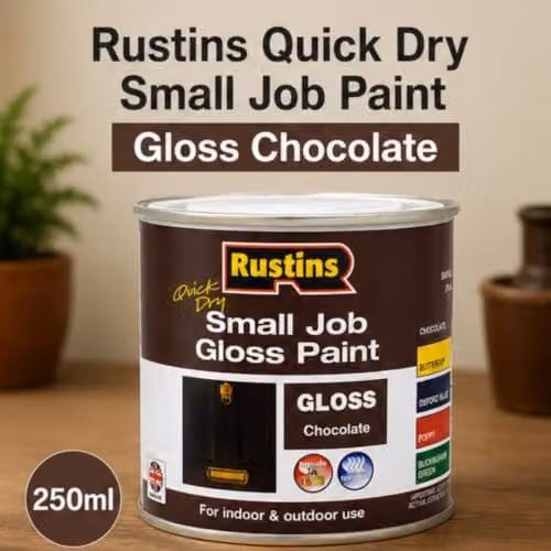 Rustins Quick Drying Water Based Gloss Paint for Wood, Brown, 250ml – 2