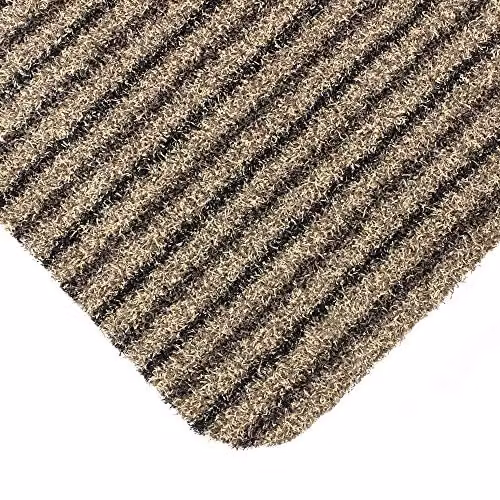 JVL Infinity Striped Entrance Door Mat, Beige, W: 50 cm, D: 75 cm – 3