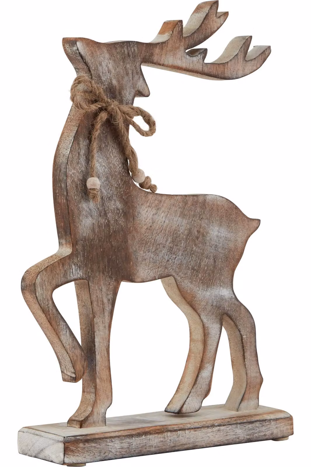 Hill Interiors White Wash Collection Wooden Reindeer Decoration in Dark Brown – 2