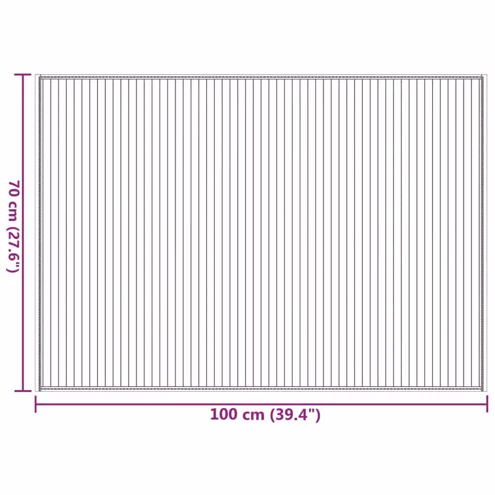 Berkfield Home Rectangular Bamboo Rug in Grey, W: 100 cm, D: 70 cm – 4