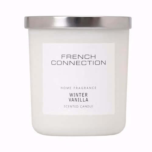 French Connection White Collection Winter Vanilla Scented Jar Candle, 270g