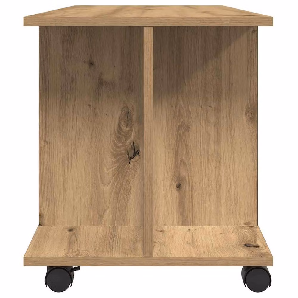 Berkfield Home Artisan Oak TV Cabinet with Castors in Brown, W/D/H: 80 x 40 x 45 cm – 4