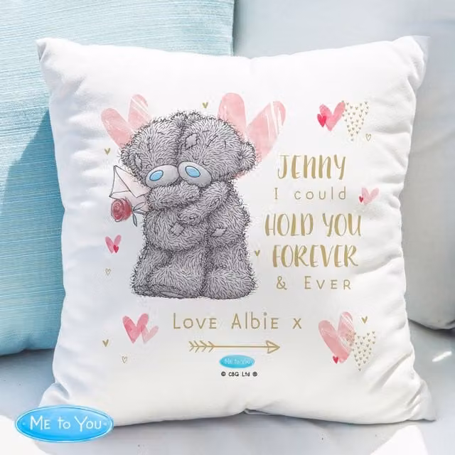 Personalised Memento Company Women's Me To You Hold You Forever Personalised Cushion, White, W/D/H: 40 x 40 x 40 cm