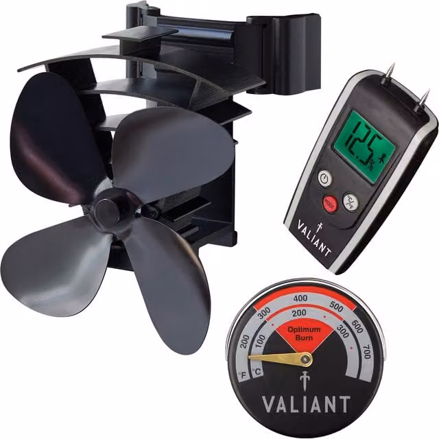 Vaillant Remora Stove Fan, Moisture Meter and Stove Thermometer Set in Red
