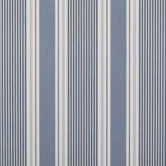 Clarke & Clarke Sail Stripe Cotton Fabric in Blue and Multicolour