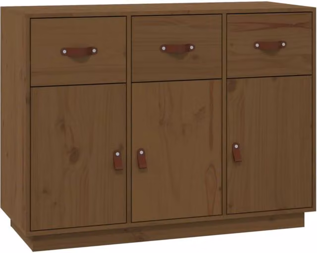 Berkfield Home Rustic Solid Wood Pine Sideboard in Honey Brown, W/D/H: 100 x 40 x 75 cm – 1