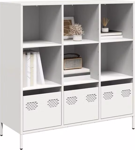 Berkfield Home White Steel Highboard W/D/H: 101.5 x 39 x 103.5 cm – 1