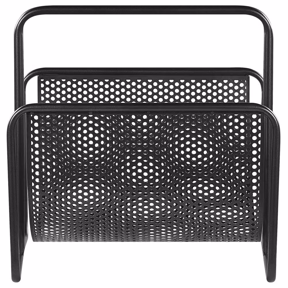 Wyld and Coco Black Iron Magazine Rack Portable Modern Storage Holder W/D/H: 32.0 x 33.0 cm – 3