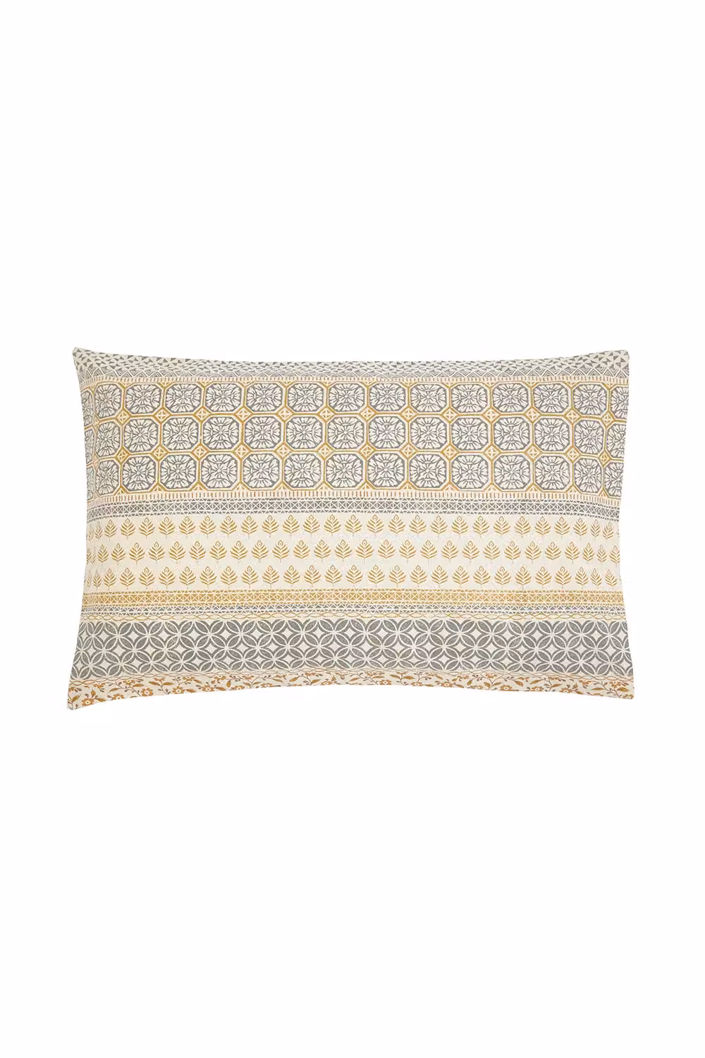 Helena Springfield Folk Stripe Reversible Cotton Duvet Cover and Pillowcase Set in Yellow and Grey, W/D/H: 200 x 220 cm – 2
