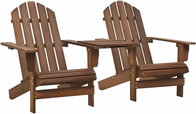Berkfield Home Adirondack Garden Chair in Brown Solid Fir Wood – 1