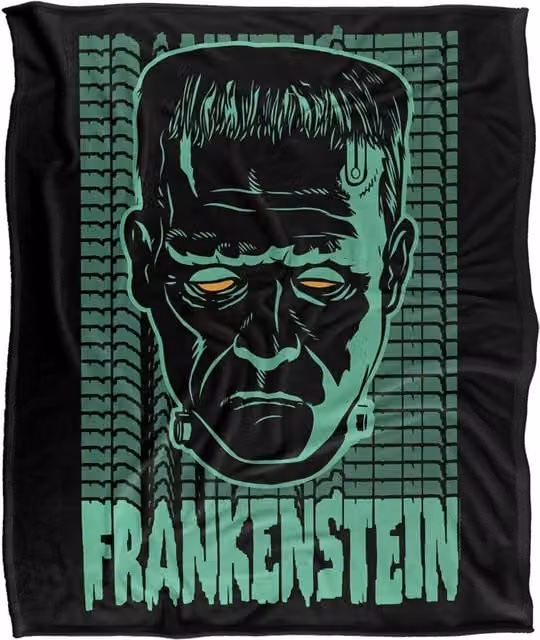 Universal Monsters Frankenstein Silky Touch Super Soft Throw Blanket in White – 1
