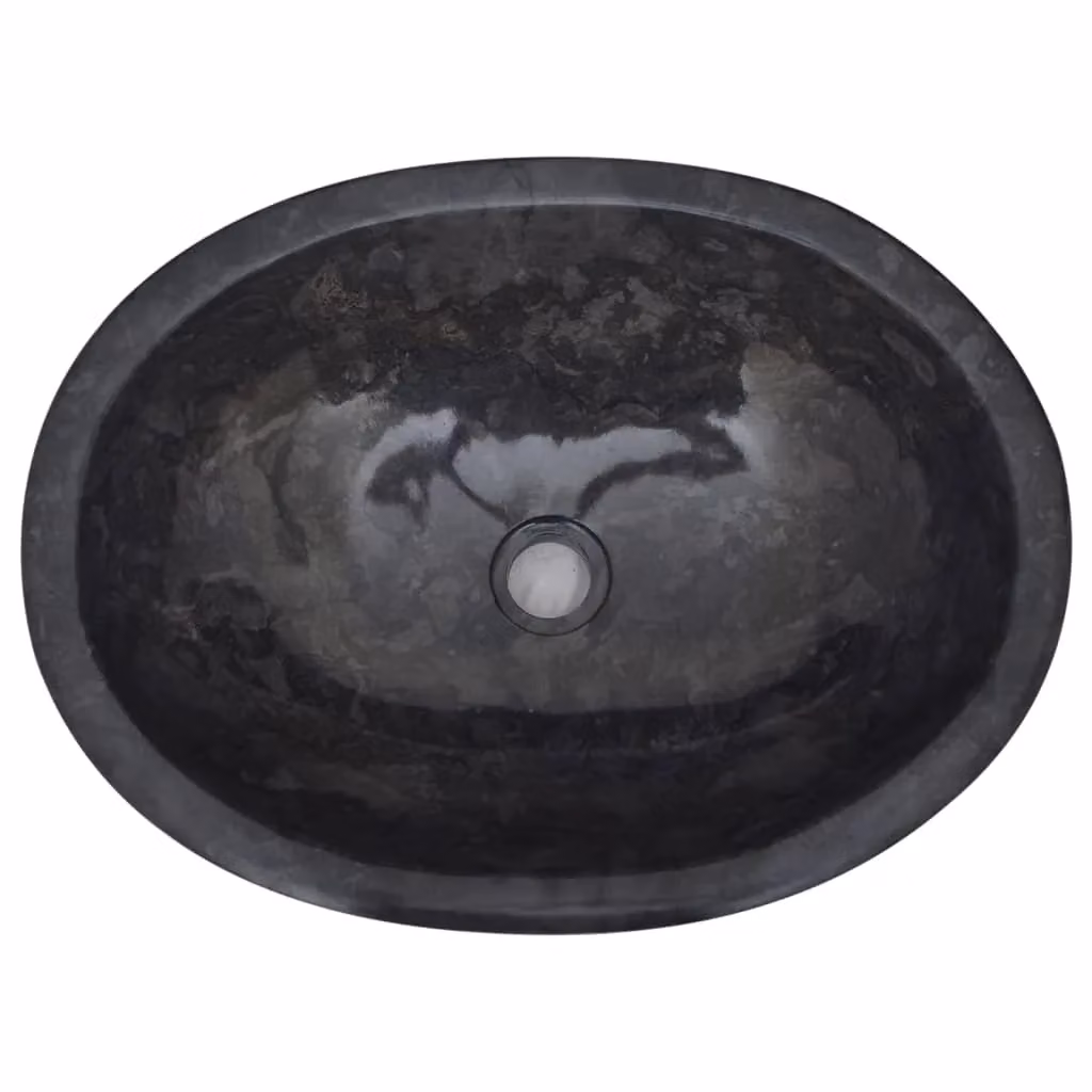 Berkfield Home Black Natural Stone Sink W: 53 cm, D: 40 cm, H: 15 cm – 3