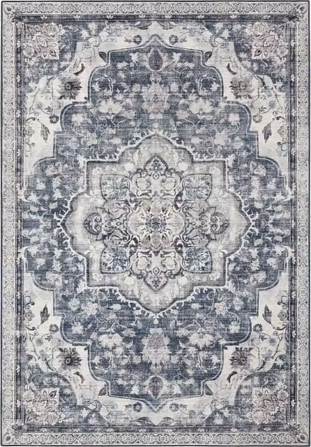 SONGMICS HOME Vintage Rectangular Area Rug in Dove Grey, W: 160 cm, L: 230 cm