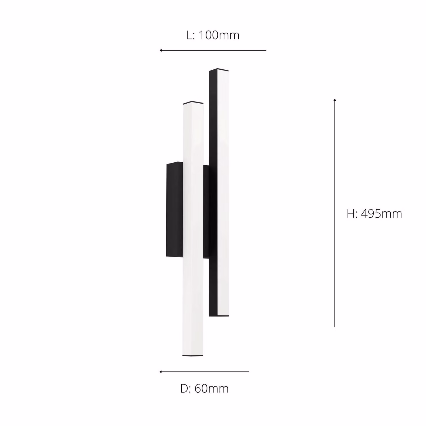Eglo Serricella Modern Metal Integrated LED Outdoor Wall Light, Black, IP55 – 3