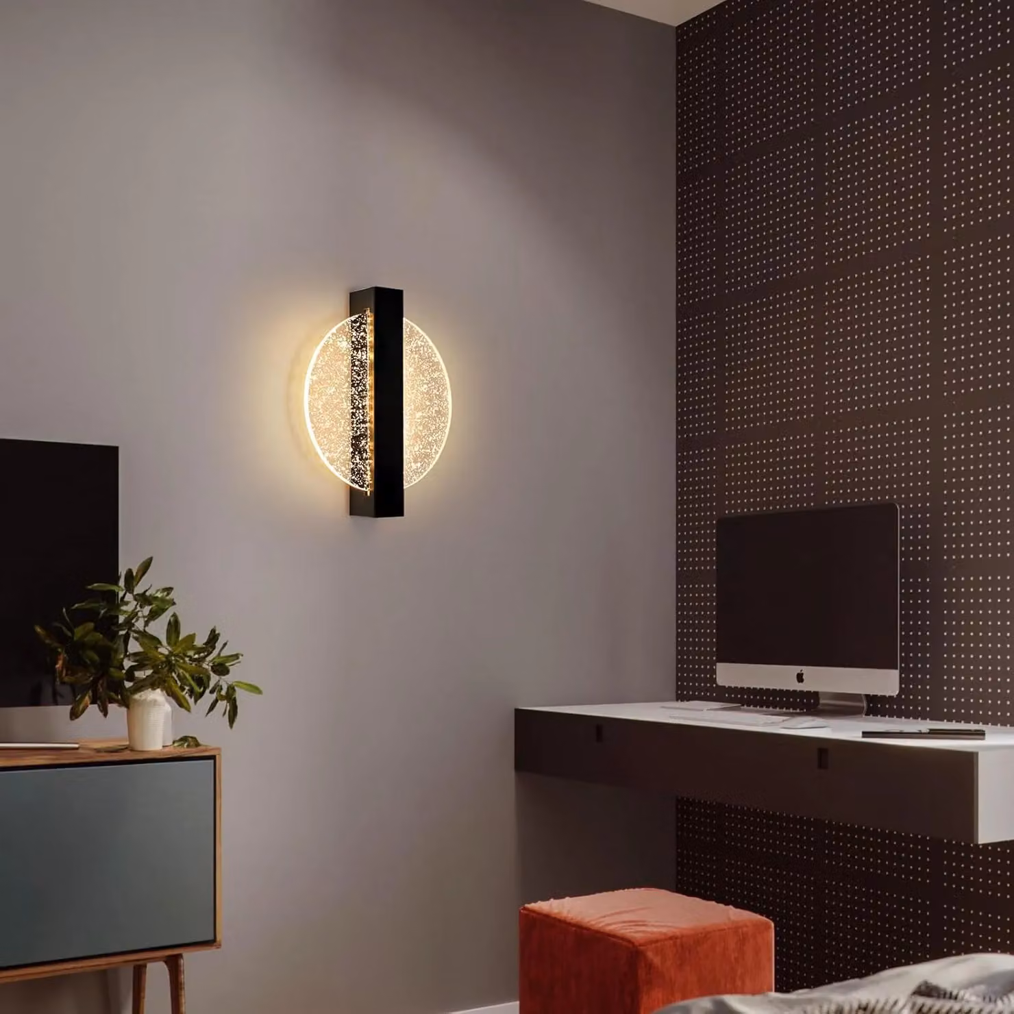 COMELY 12W LED Round Wall Light in Silver or Black with Warm White Glow – 3
