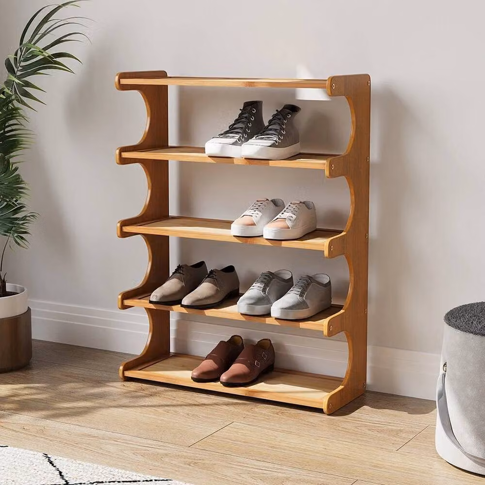 FORGEVIO 5-Tier Vertical Shoe Rack in Brown, W/D/H: 50 x 20 x 68 cm – 3