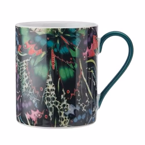 Mikasa Sarah Arnett Porcelain Mug, 350ml, Multicolour Butterfly Print