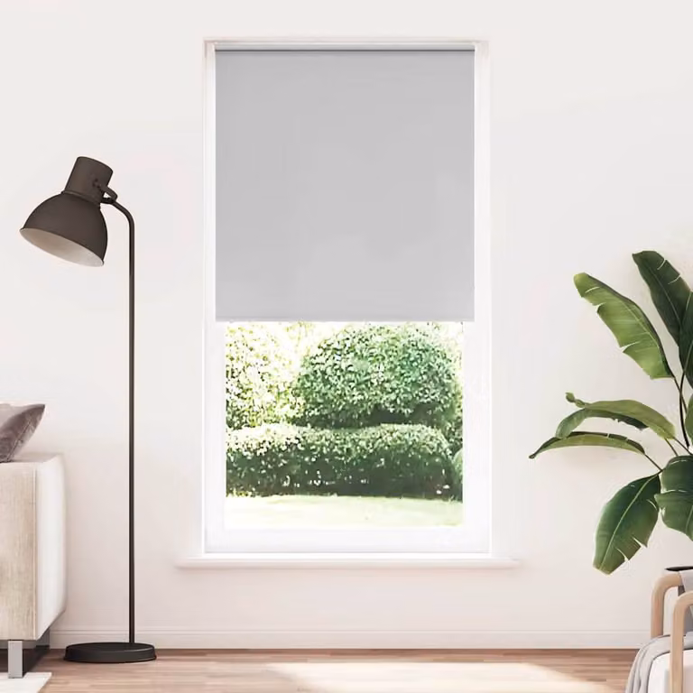 Berkfield Home Grey Blackout Fabric Roller Blind W: 40 cm, H: 230 cm