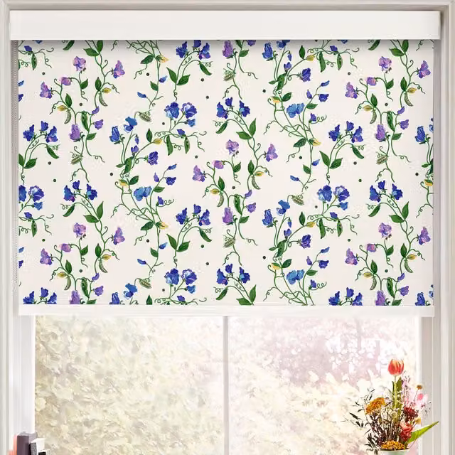 Cath Kidston Sweet Pea Made to Measure Roller Blind in Purple and Multicolour Floral Polyester