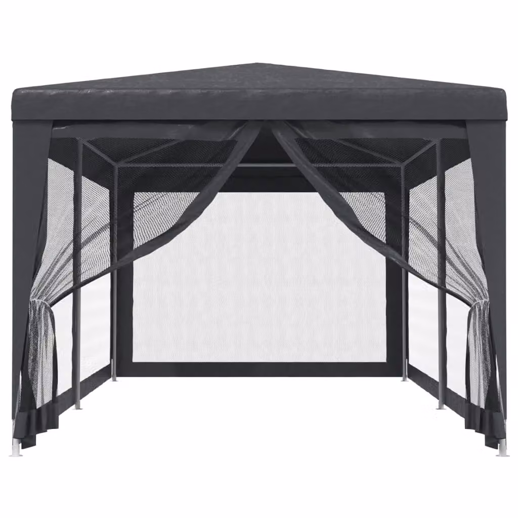 Berkfield Home Party Tent with 6 Mesh Sidewalls, Anthracite and Black, W: 6 m, D: 3 m, H: 3 m – 3