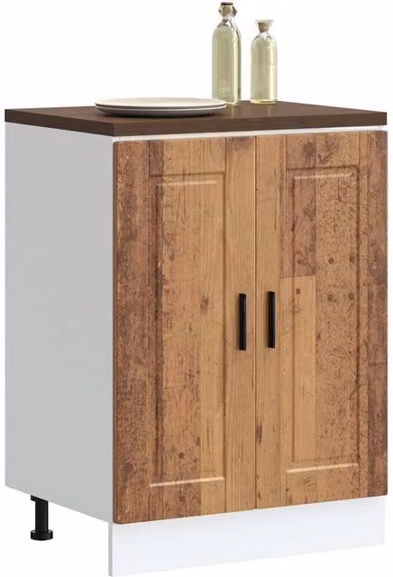 Berkfield Home Porto Kitchen Base Cabinet in Brown Old Wood Engineered Wood