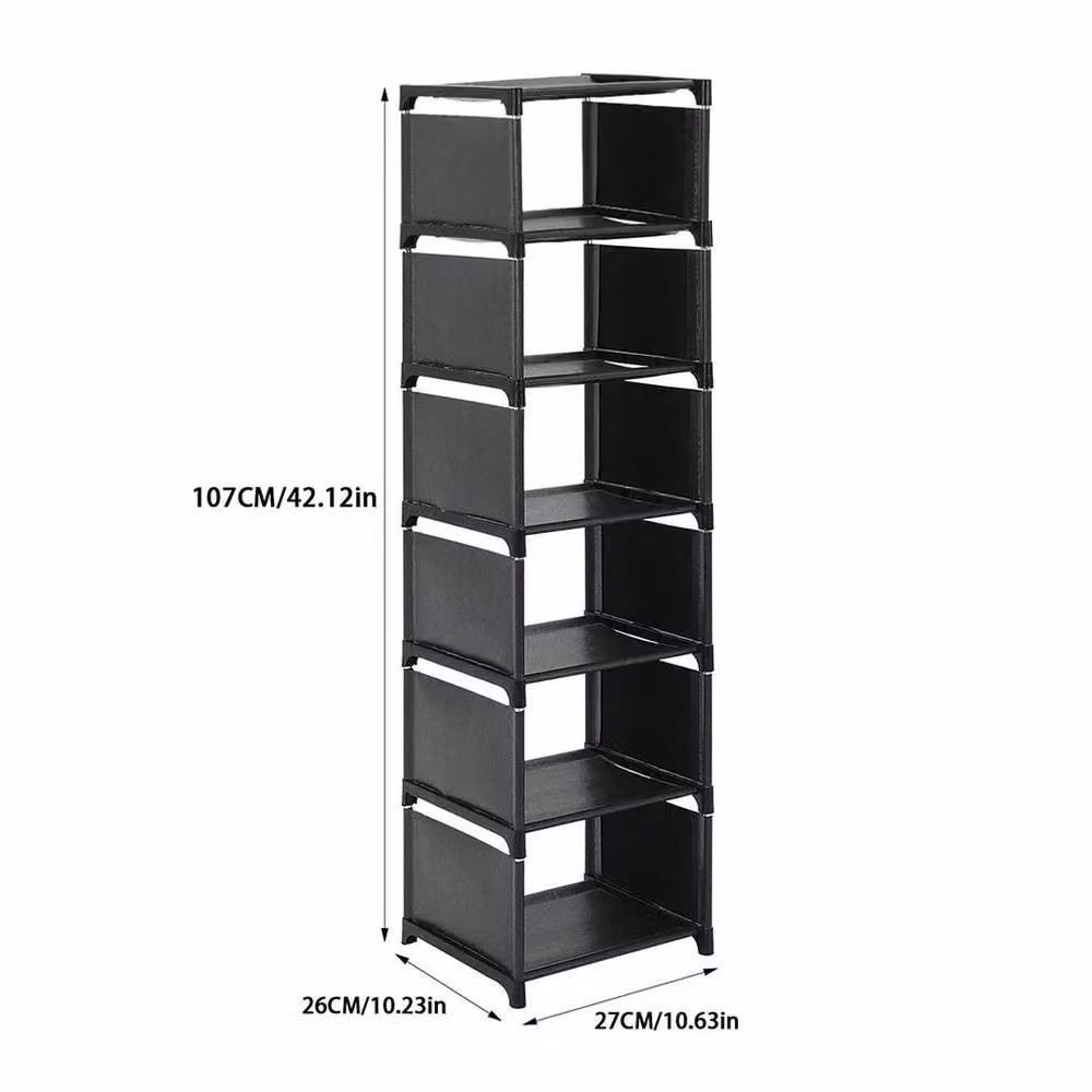 Kelvenix 7-Tier Space Saving Shoe Rack in Black, W/D/H: 27 x 26 x 107 cm – 1